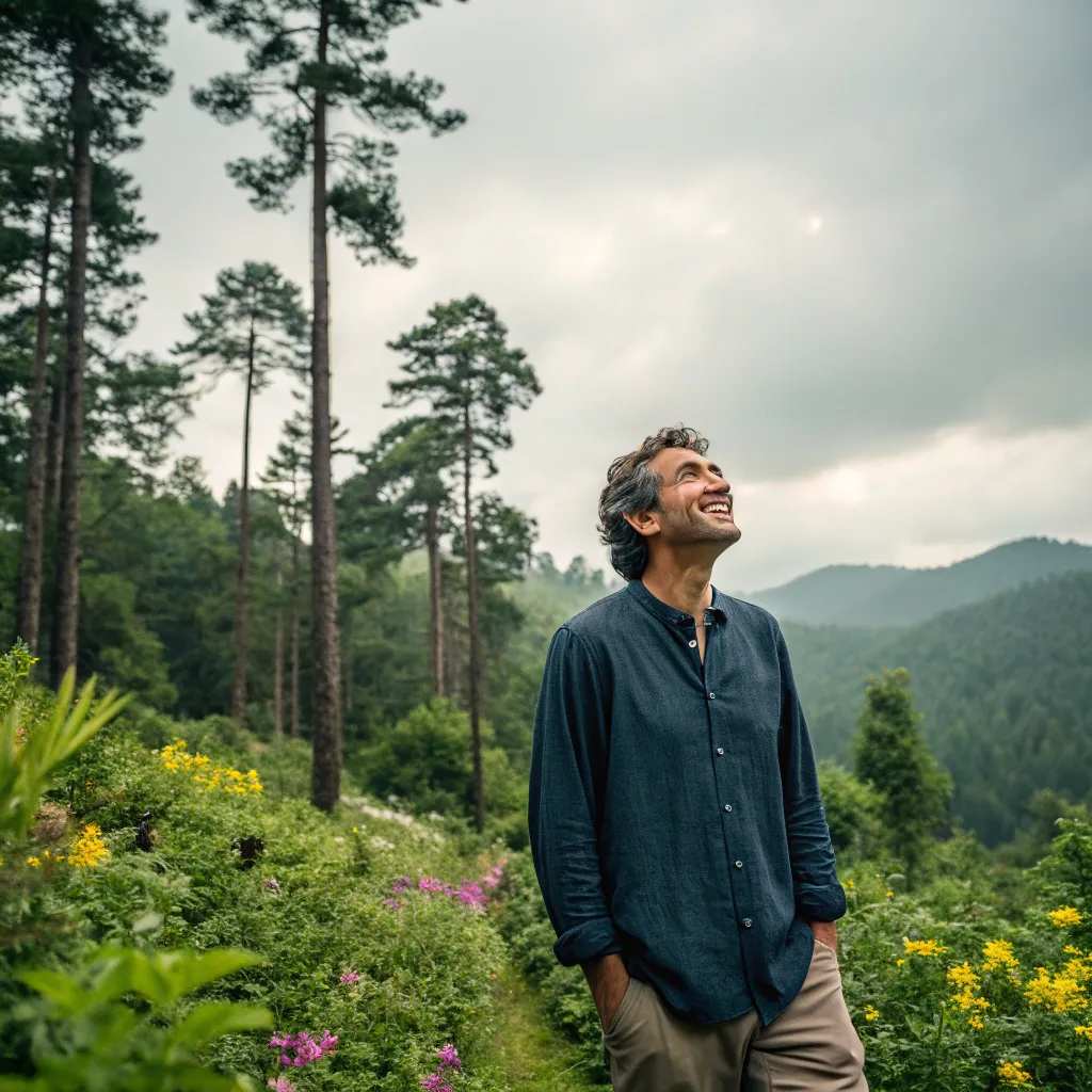 Happy man in nature